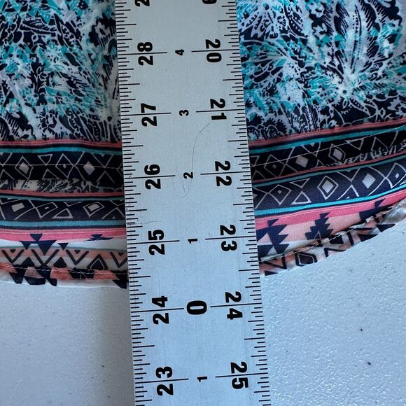 Red Camel Women's M Boho Multicolor Short Flutter Sleeve Pullover Blouse - Picture 10 of 10